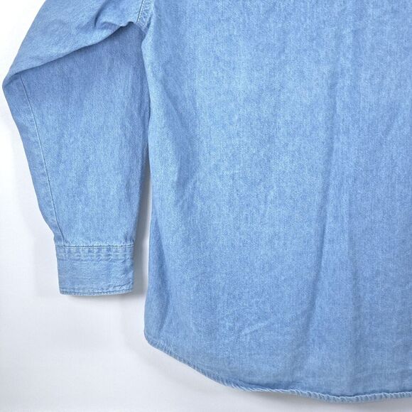 Vintage Three Rivers Denim Shirt‎ Womens Medium Embroidered Santa Cabincore Mom - Picture 15 of 16